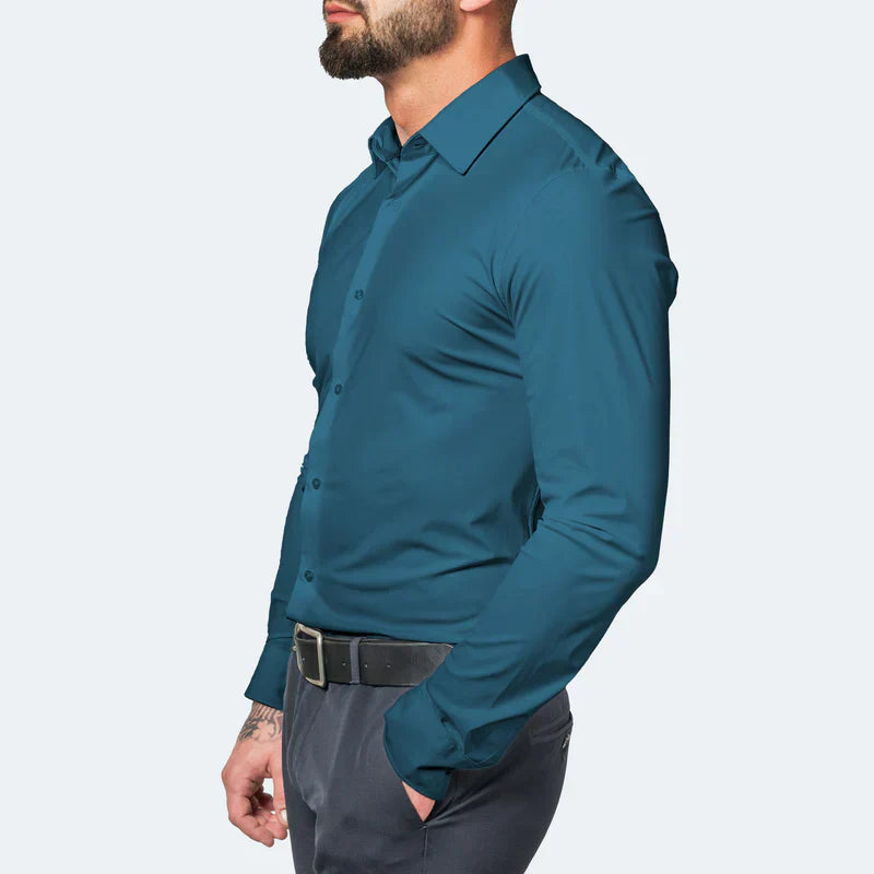 Men's Slim Fit Dress Shirt - Easy Iron, Stretchy & Comfortable