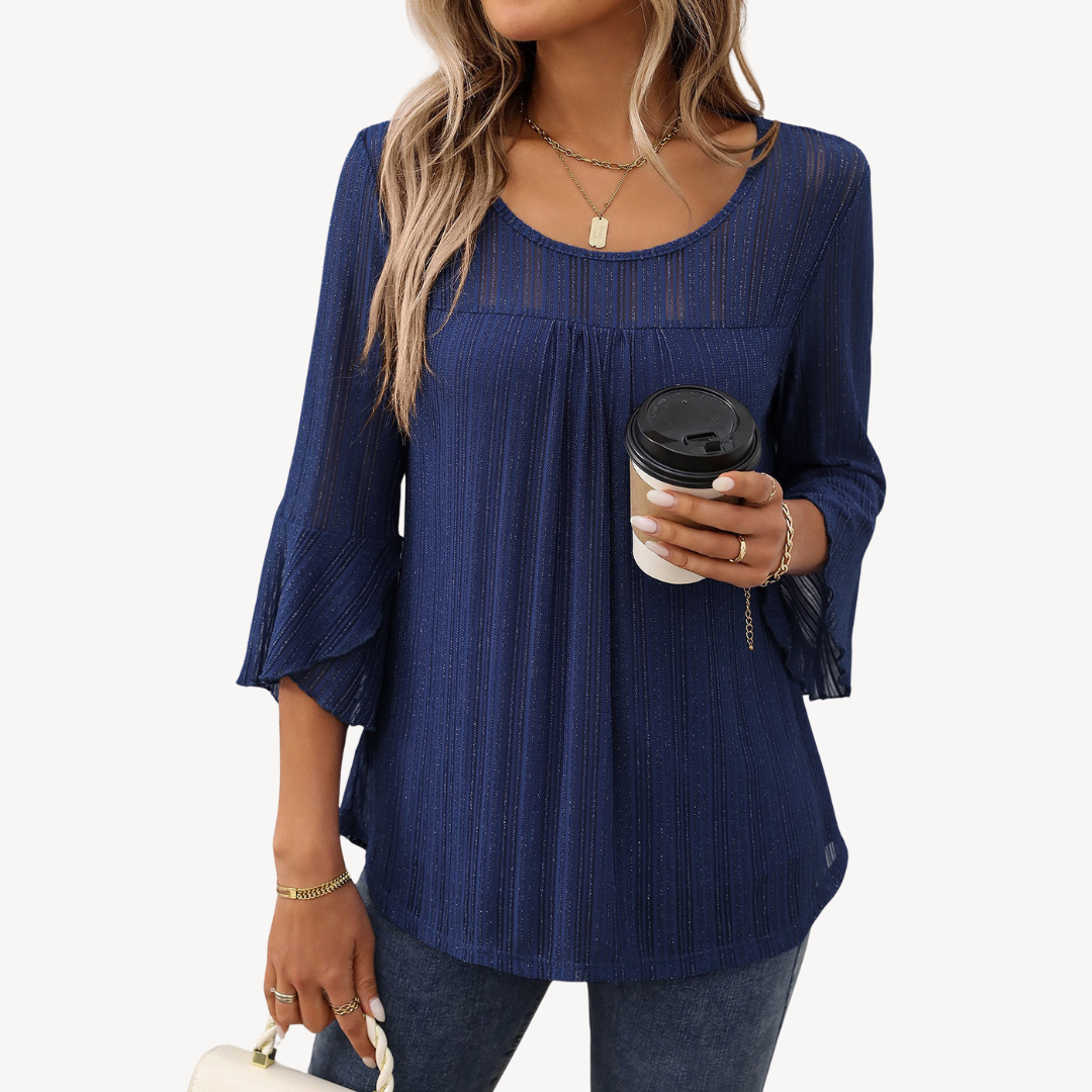 Floral Long Sleeve Tunic Shirt for Ladies