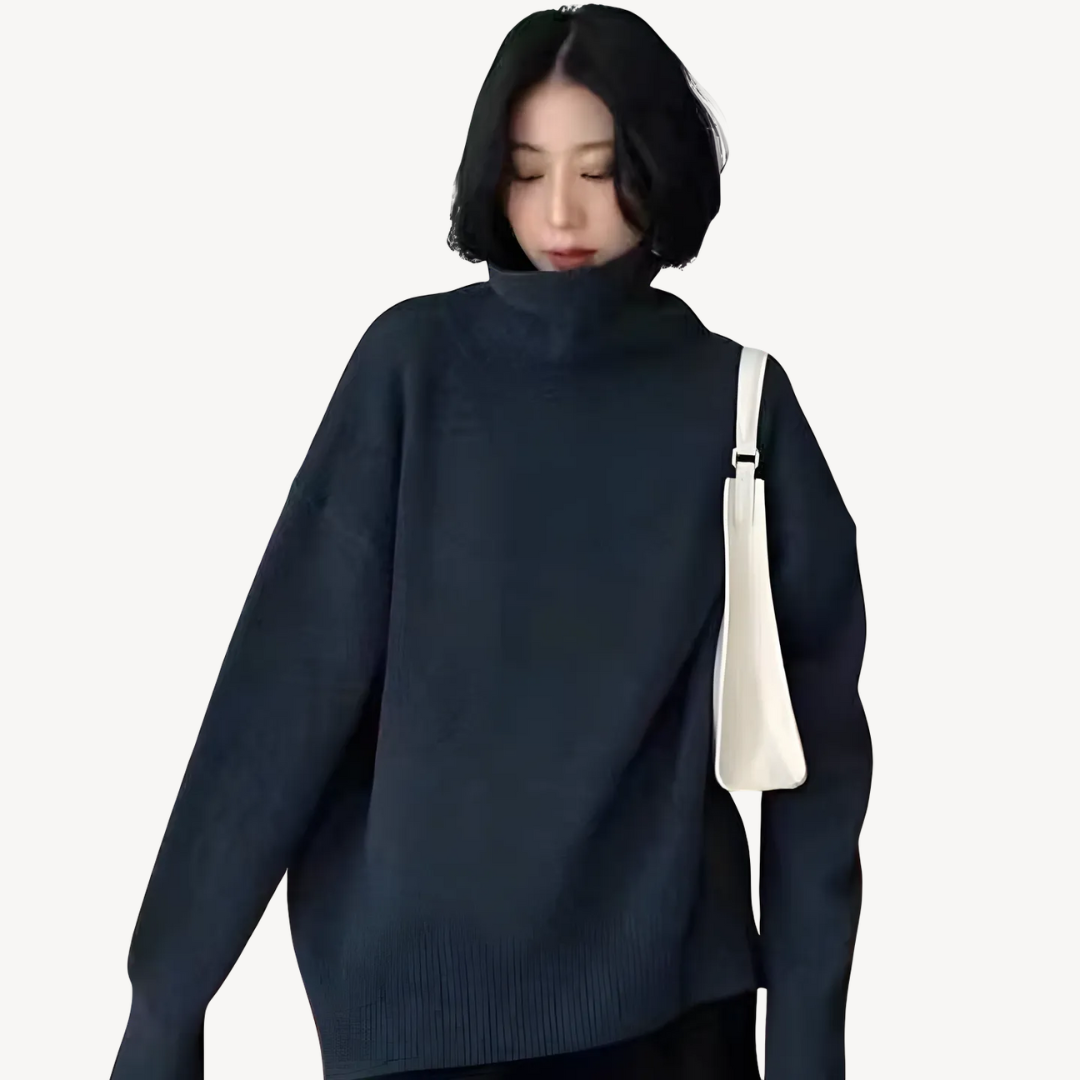 Cozy Women's Cable Knit Turtleneck Jumper