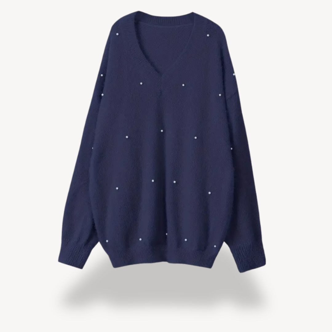 Classic V Neck Knit Sweater for Ladies