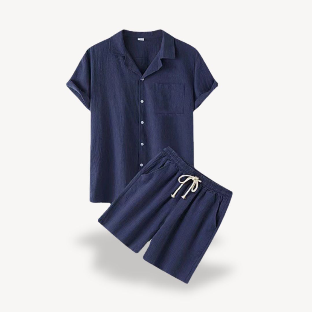 Relaxed Fit Summer Linen Shirt Pants Set