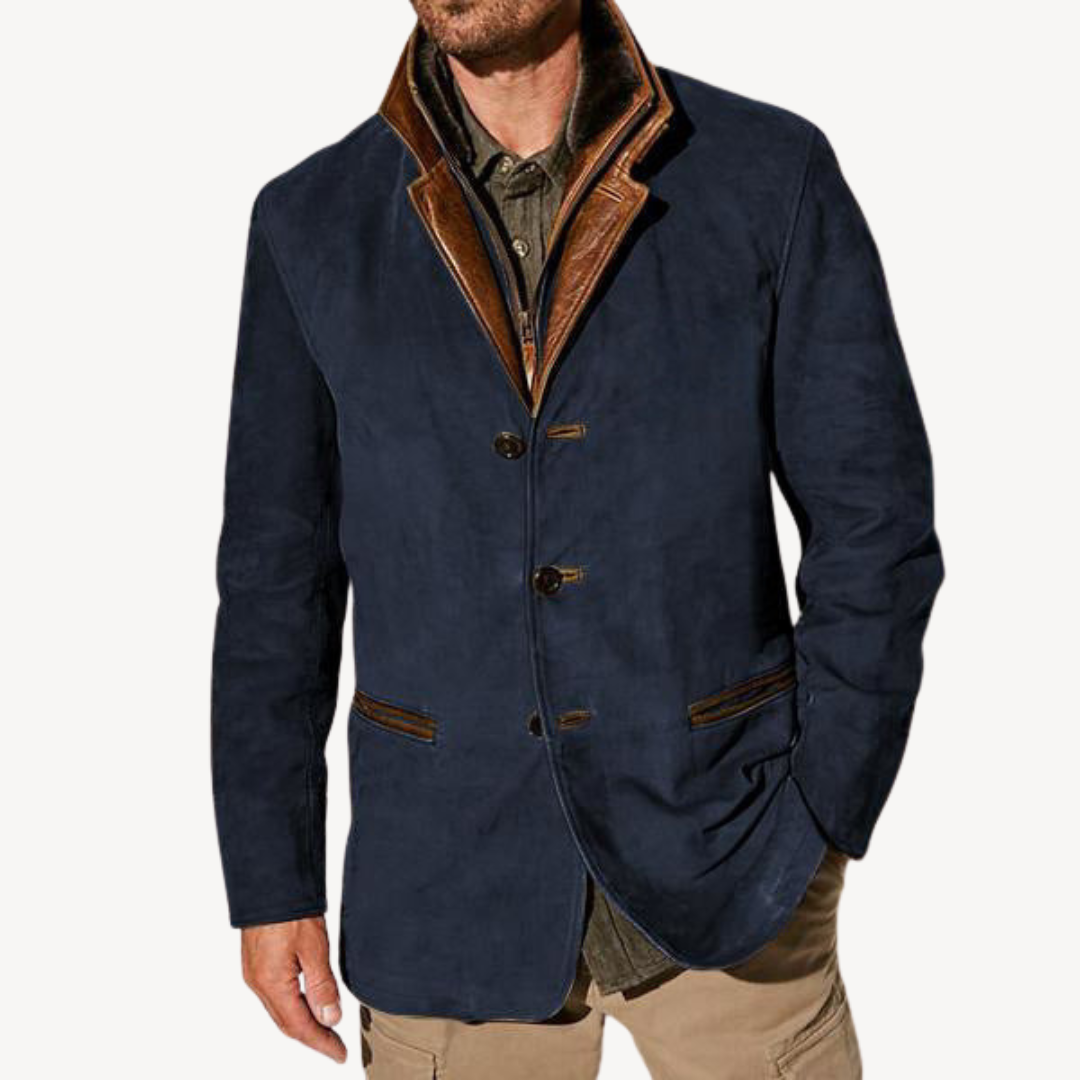 Relaxed Fit Leather Bomber Jacket