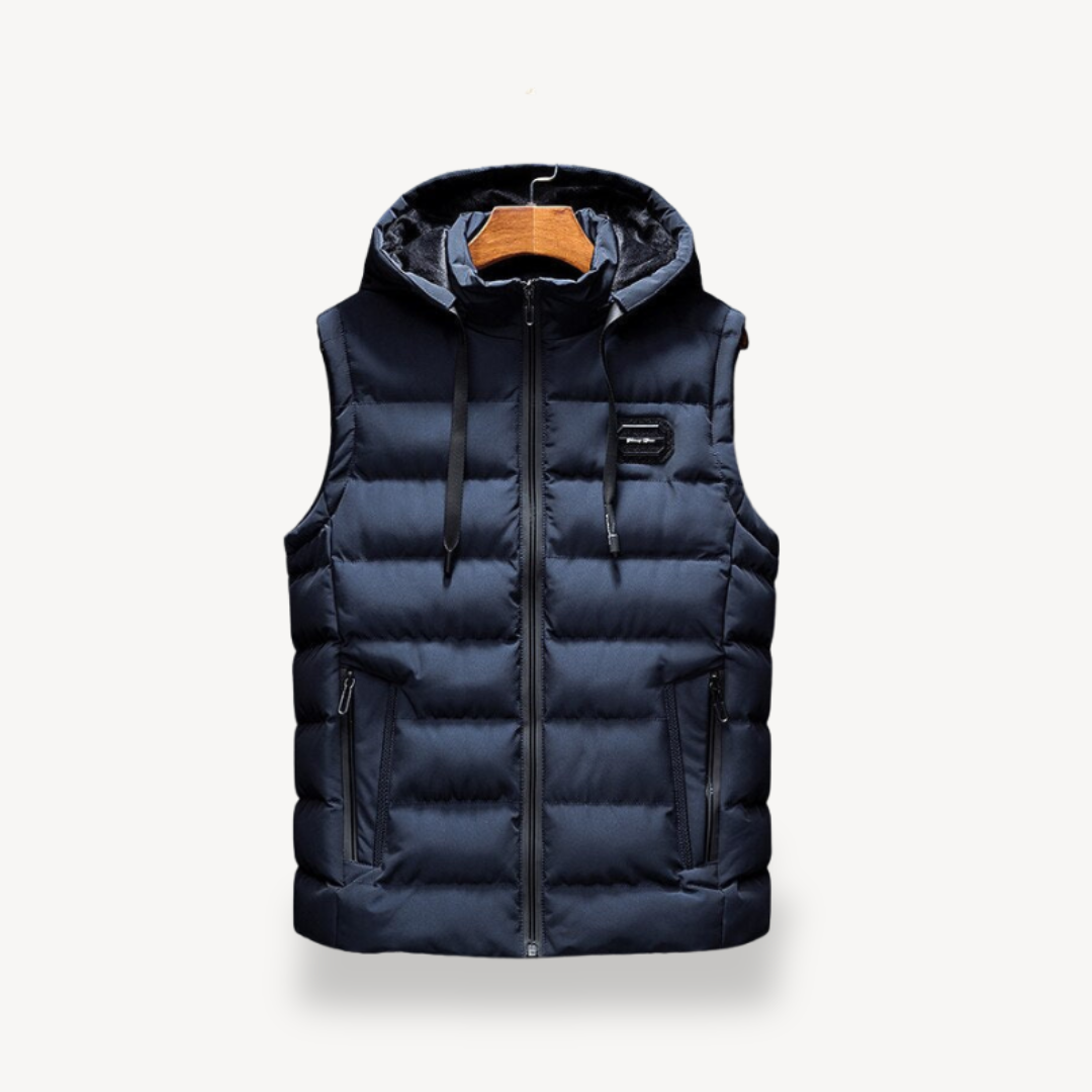 Warm Mens Hooded Puffer Jacket Vest