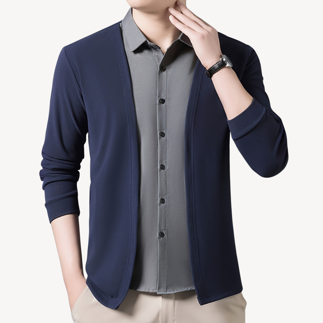 Men's Breathable Open Front Cardigan Sweater