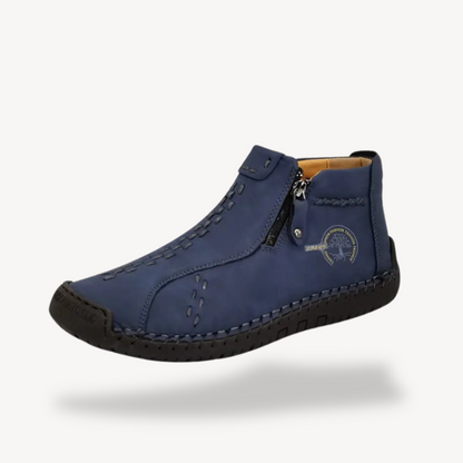 Comfortable Mens Leather Zip Boots