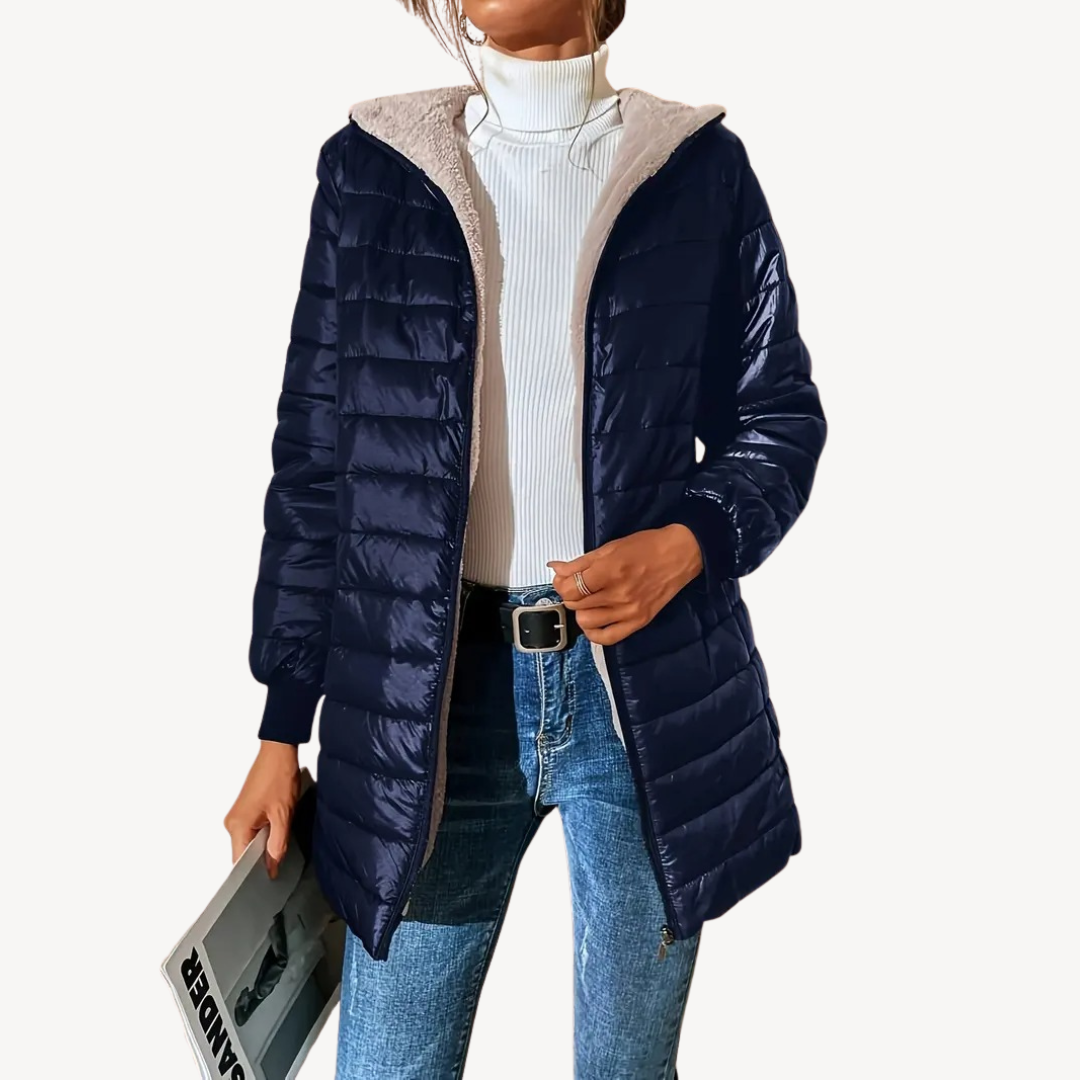 Warm Faux Fur Quilted Parka Jacket