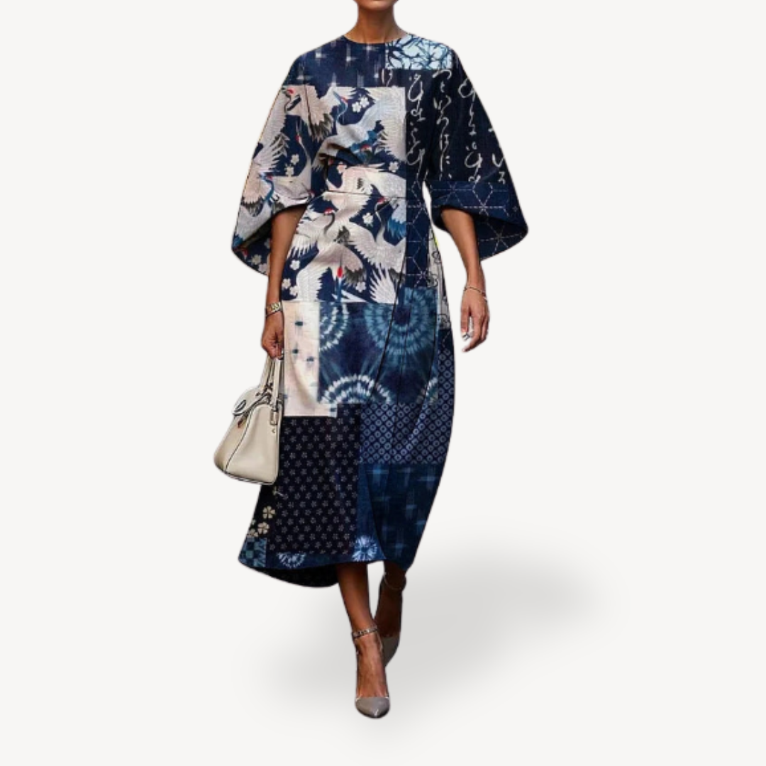 Ladies Elegant Flower Midi Dress