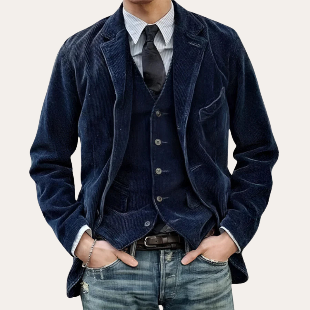 Rugged Textured Men's Blazer Coat