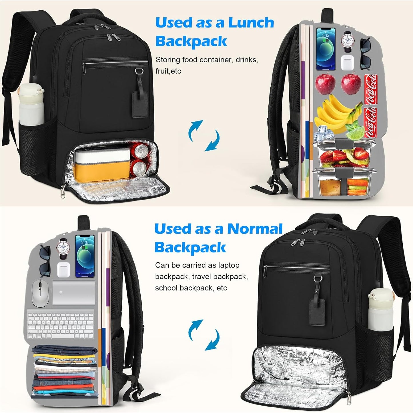 Durable School Backpack with USB Charger Port