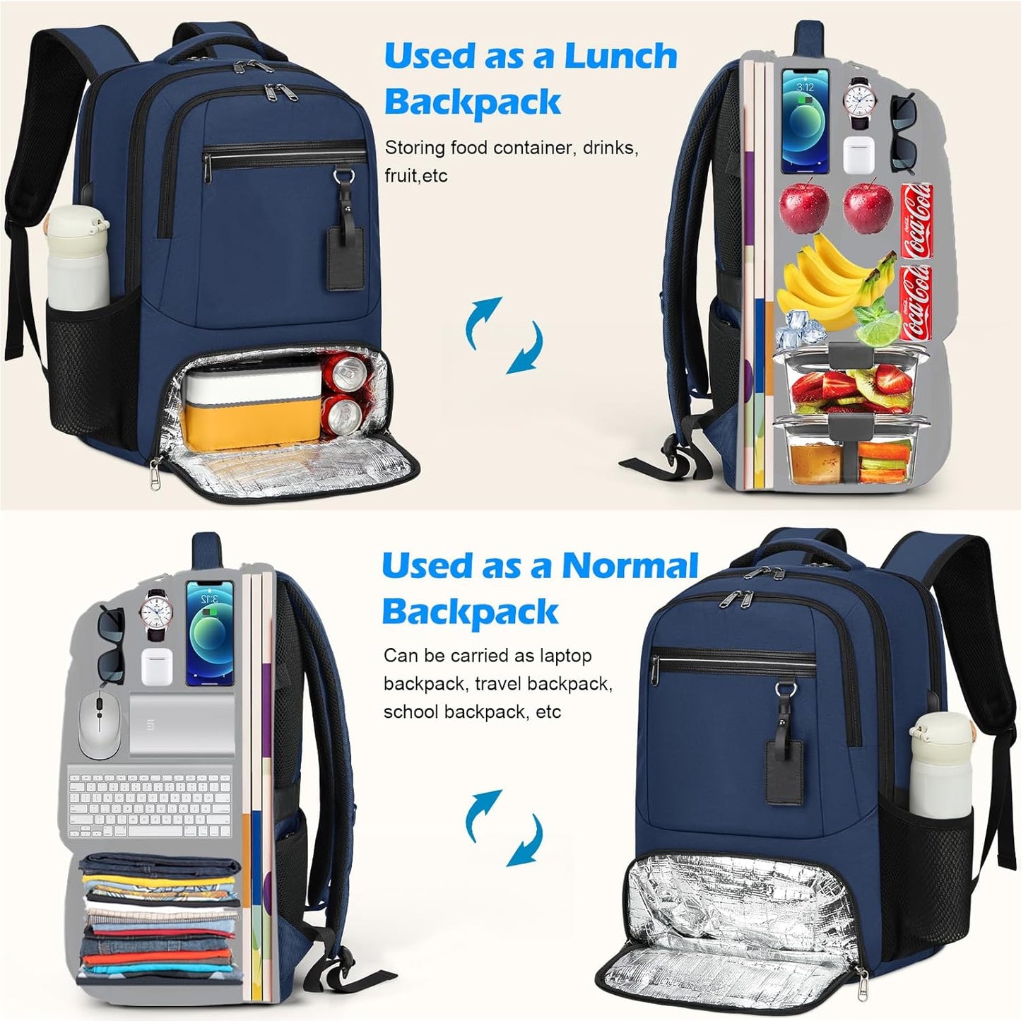 Durable School Backpack with USB Charger Port