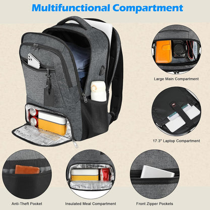 Durable School Backpack with USB Charger Port