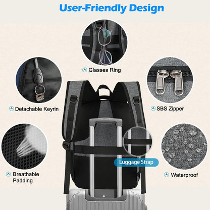 Durable School Backpack with USB Charger Port