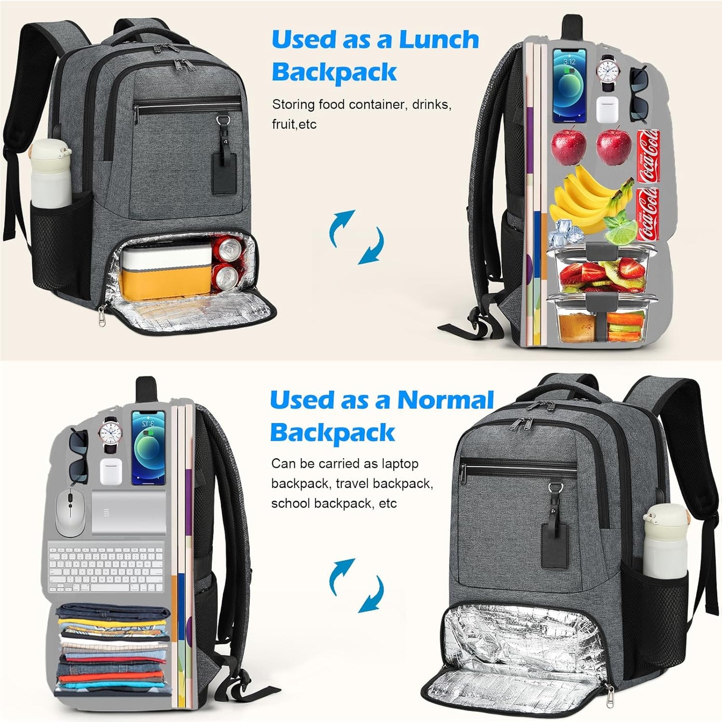 Durable School Backpack with USB Charger Port