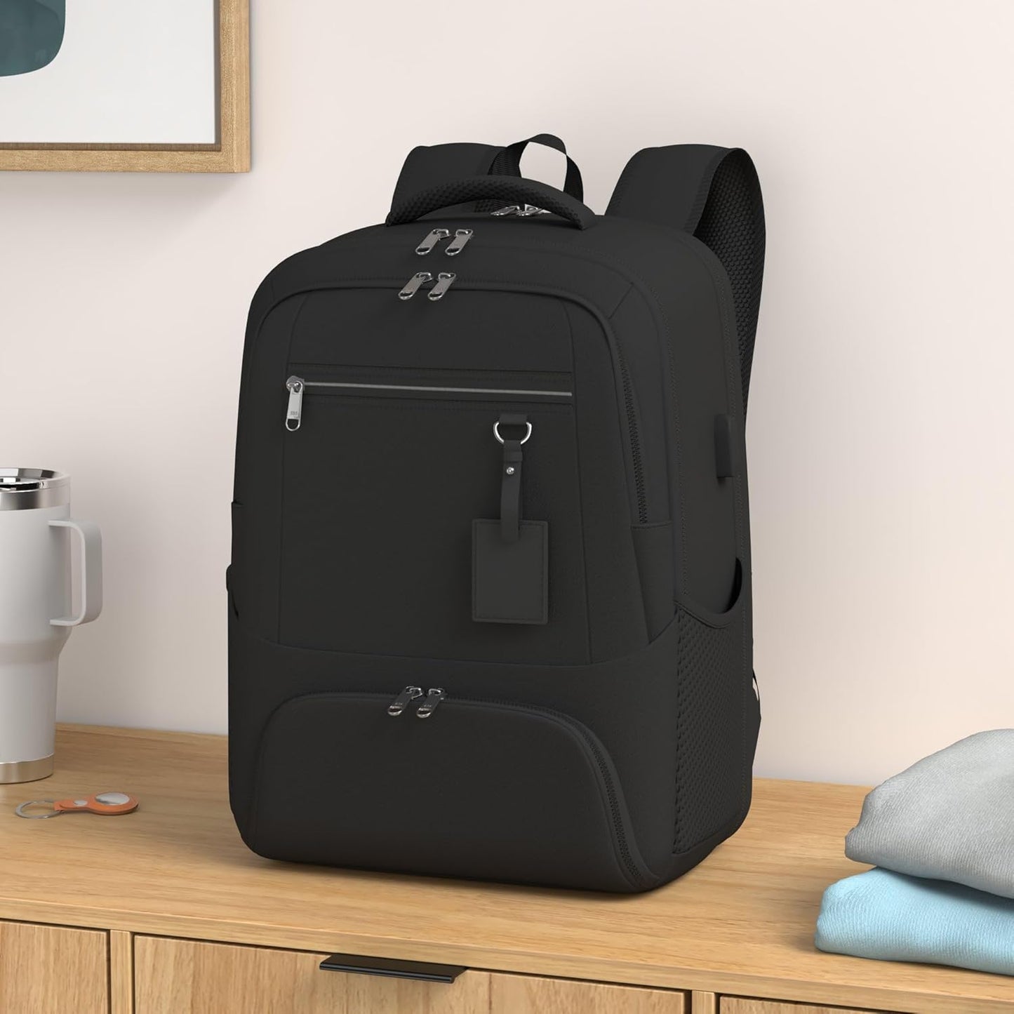 Durable School Backpack with USB Charger Port
