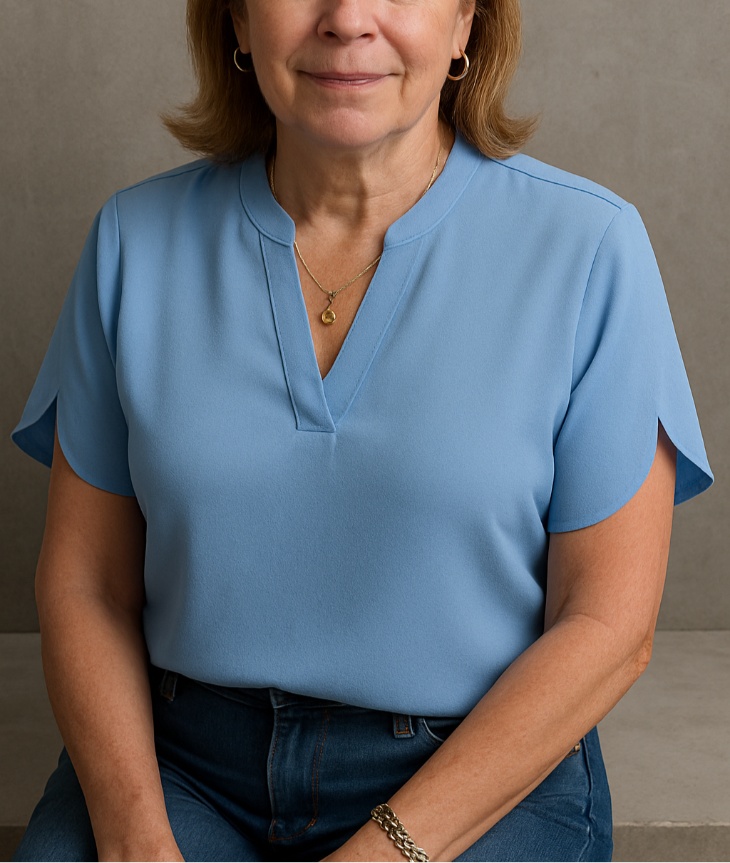 Women's V-Neck Blouse Lightweight