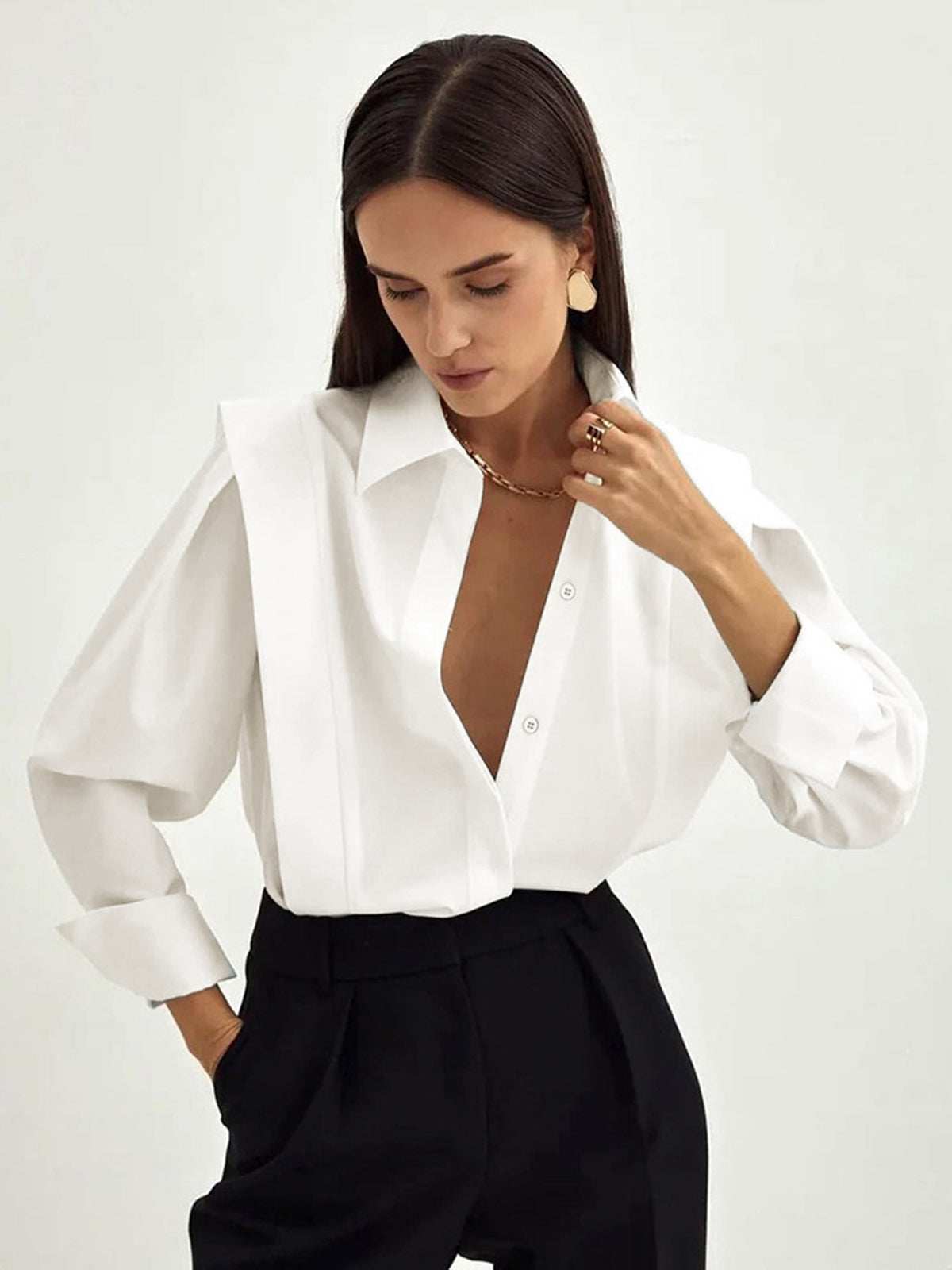 Nia | Oversized Holiday Clothes Button Down Shirt