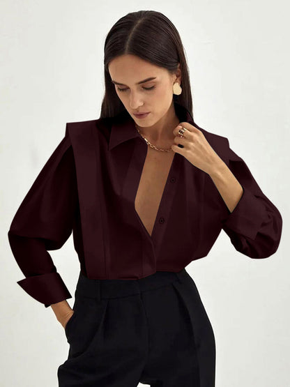 Nia | Oversized Holiday Clothes Button Down Shirt