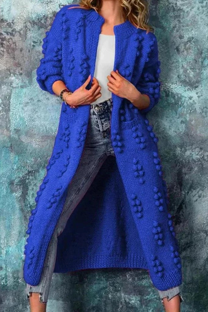 Soft Oversized Cable Knit Open Cardigan Jacket