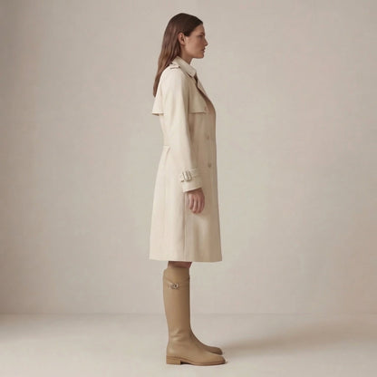 Women's Elegant Leather Knee High Buckle Strap Boots
