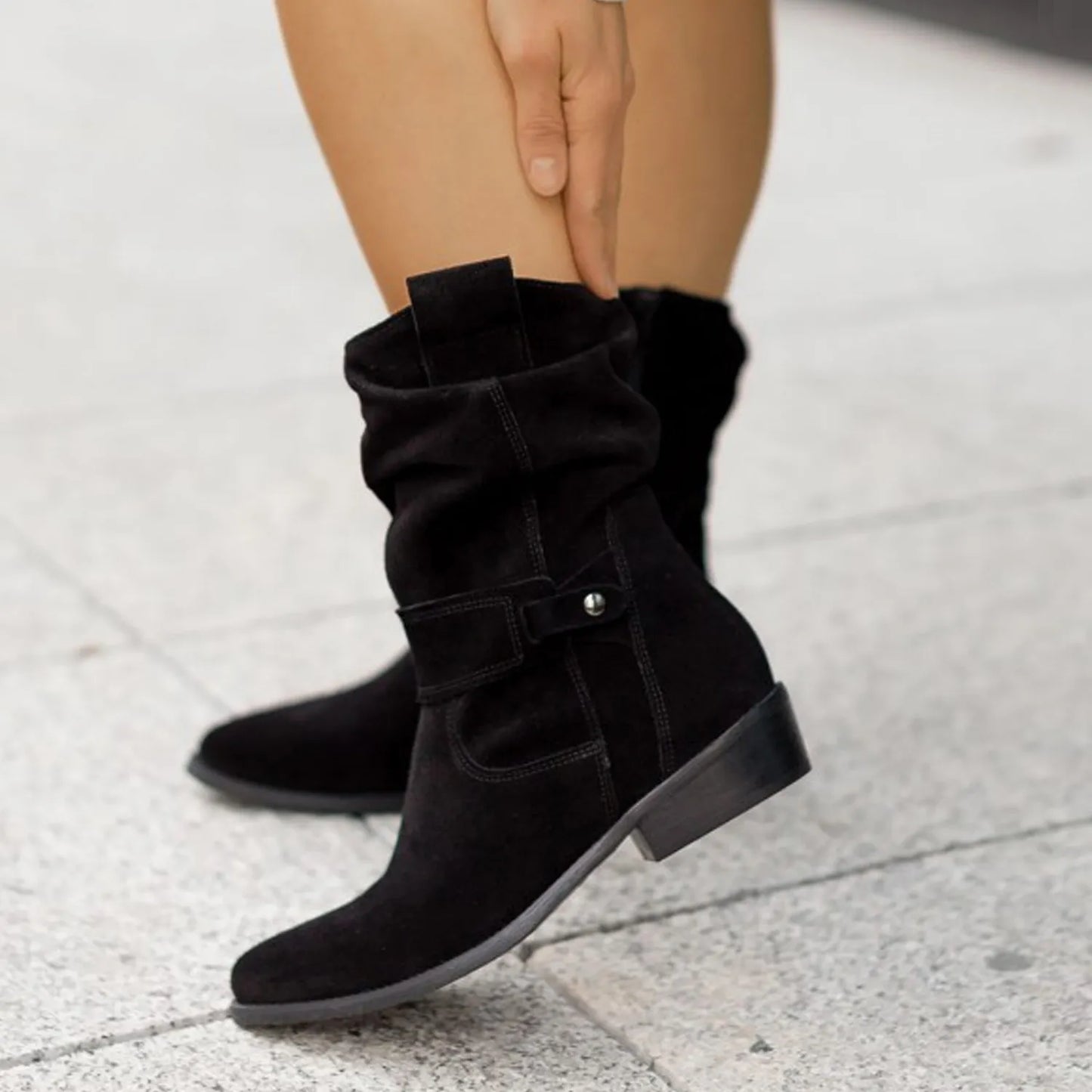 Stylish Low Heel Ankle Boots
