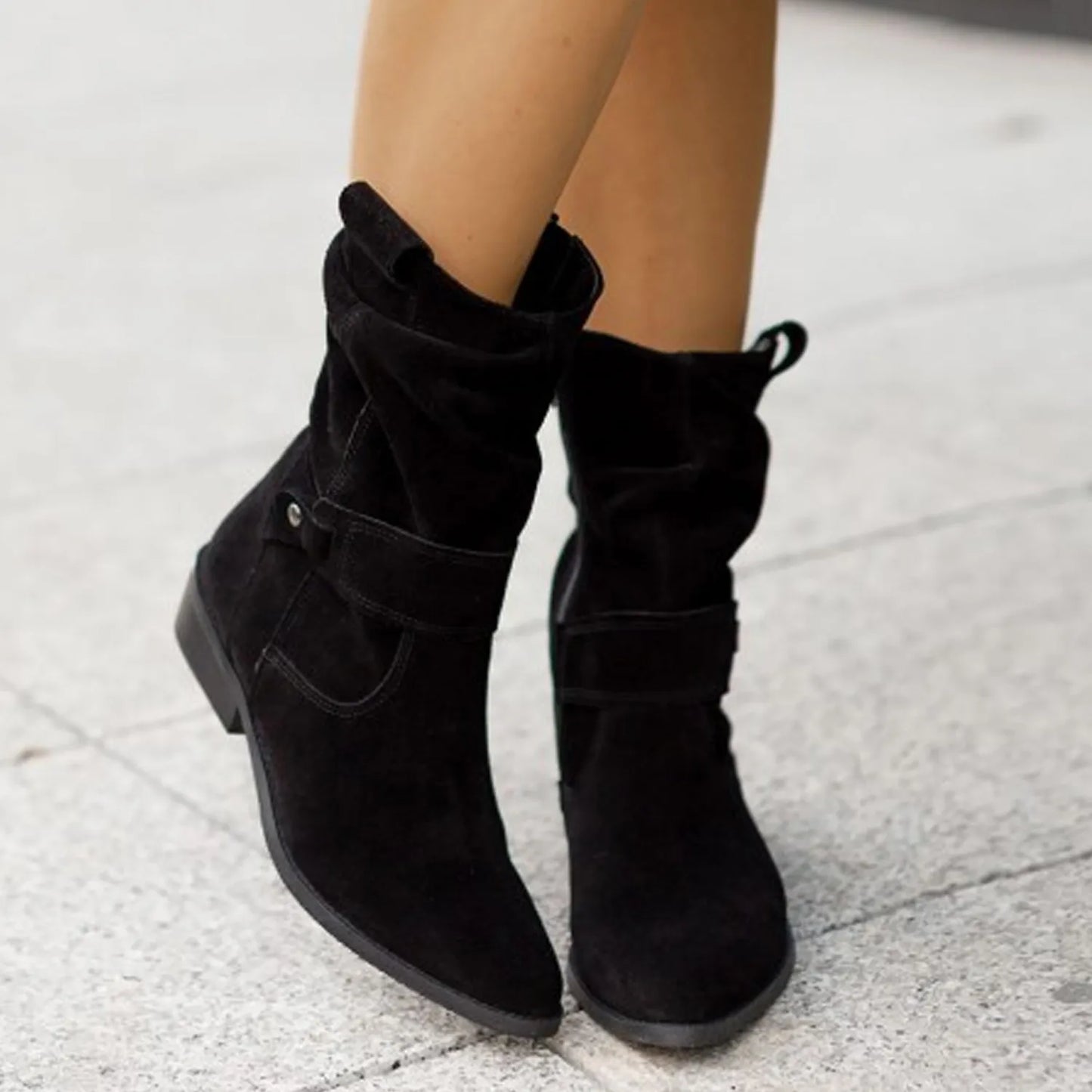 Stylish Low Heel Ankle Boots