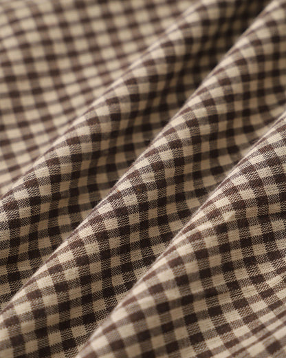 Noelle | Pleated Fit Brown Plaid Ladies Day Midi Dress