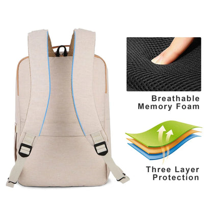 Spacious School Backpack with Laptop Sleeve and USB Charger