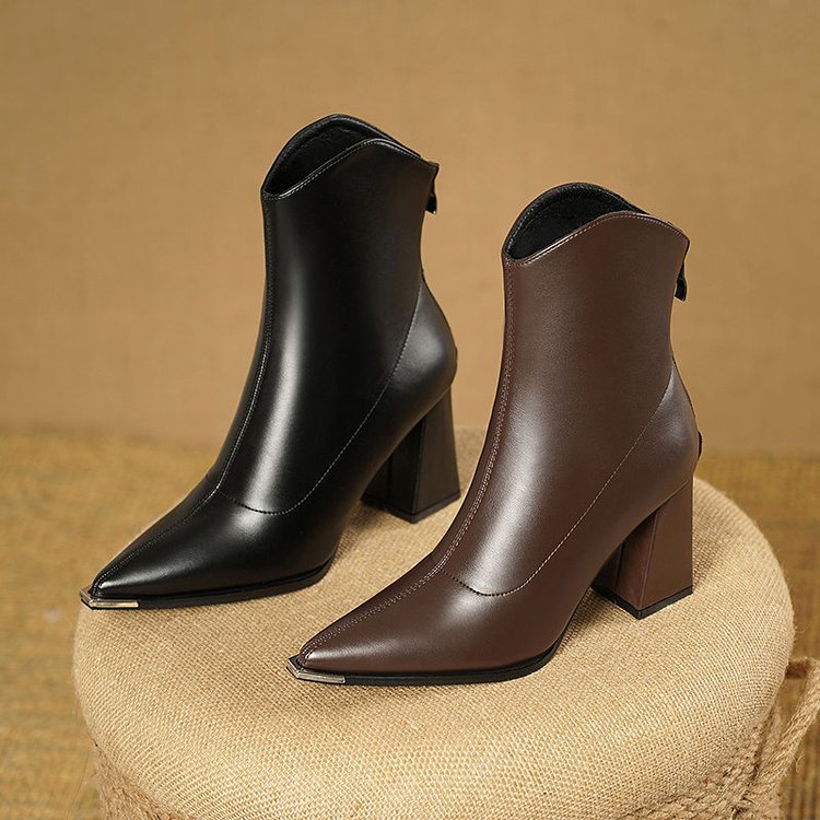 Shiny Silver Buckle Chelsea Boots