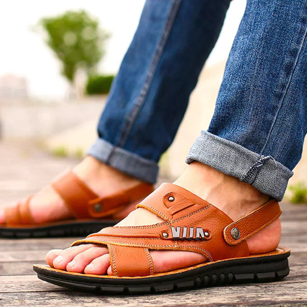 Classic Tan Leather Beach Sandals