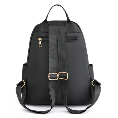 Compact Water-Repellent Nylon Backpack for Ladies