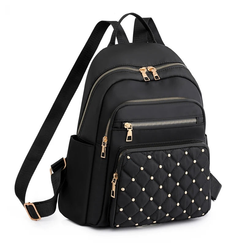 Compact Water-Repellent Nylon Backpack for Ladies - OutfitLondon