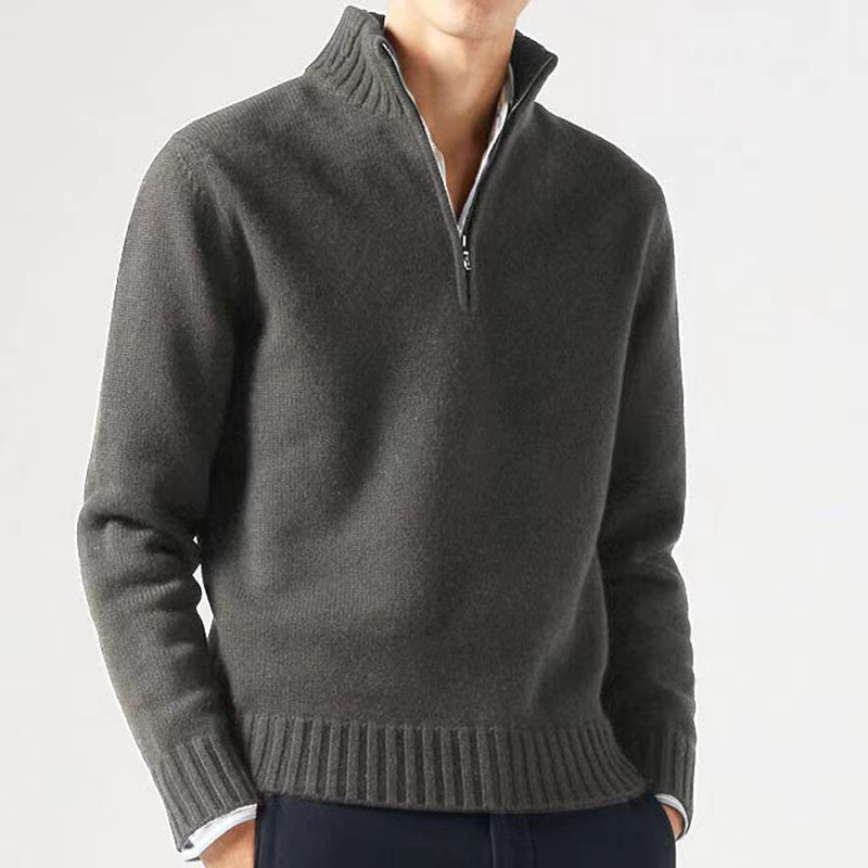 Warm Men's Fleece Quarter Zip Pullover Sweater