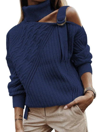Cold Weather Leopard Off Shoulder Sweater