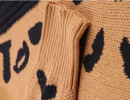 Cold Weather Leopard Off Shoulder Sweater