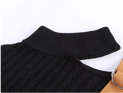 Cold Weather Leopard Off Shoulder Sweater
