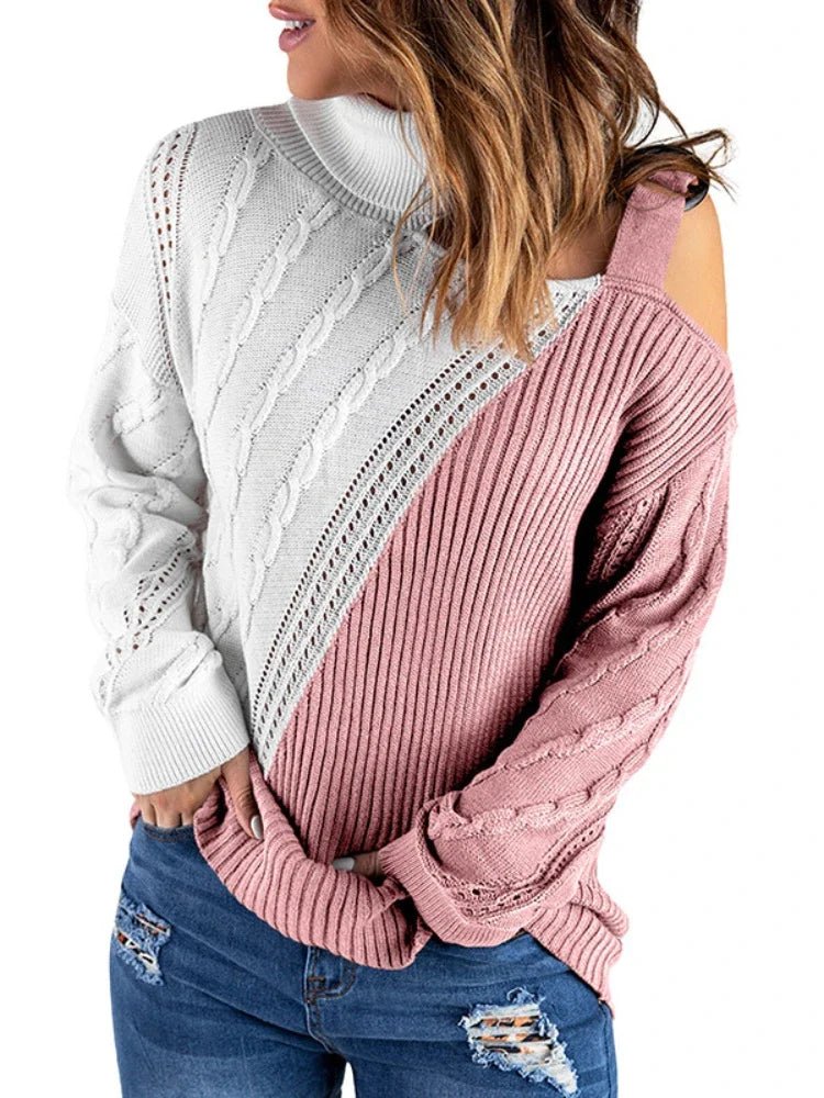 Cold Weather Leopard Off Shoulder Sweater