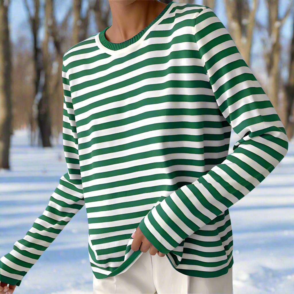 Timeless Vertical Striped Ladies T Shirt
