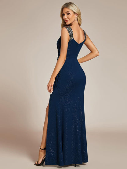 Olympia | Bodycon V-Neck Prom Dress with High Slit