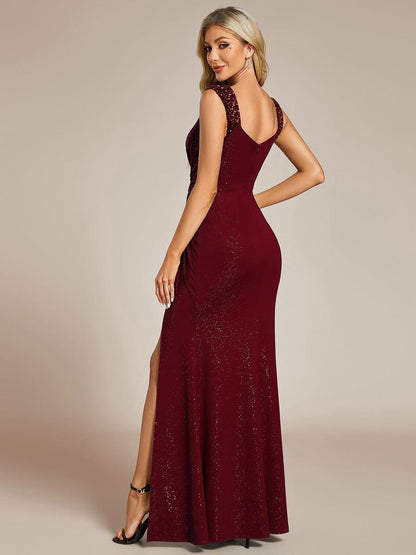 Olympia | Bodycon V-Neck Prom Dress with High Slit