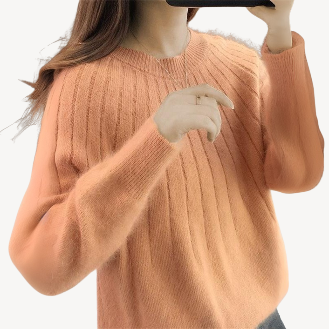 Textured Knit Sweater for Ladies