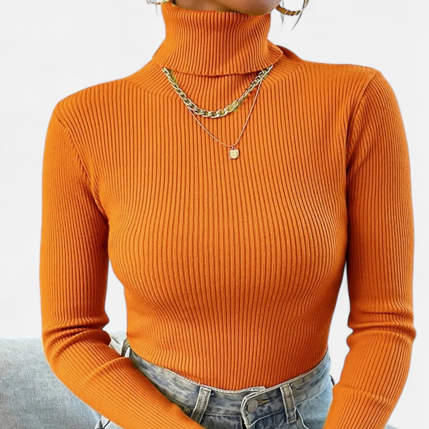 Warm Knitted Women's Turtleneck Jumper
