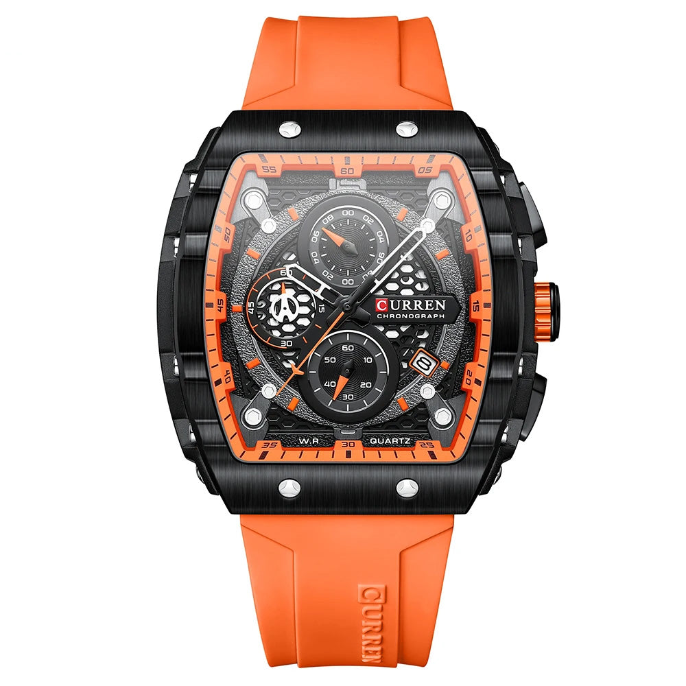 Classic Mens Leather Chrono Watch