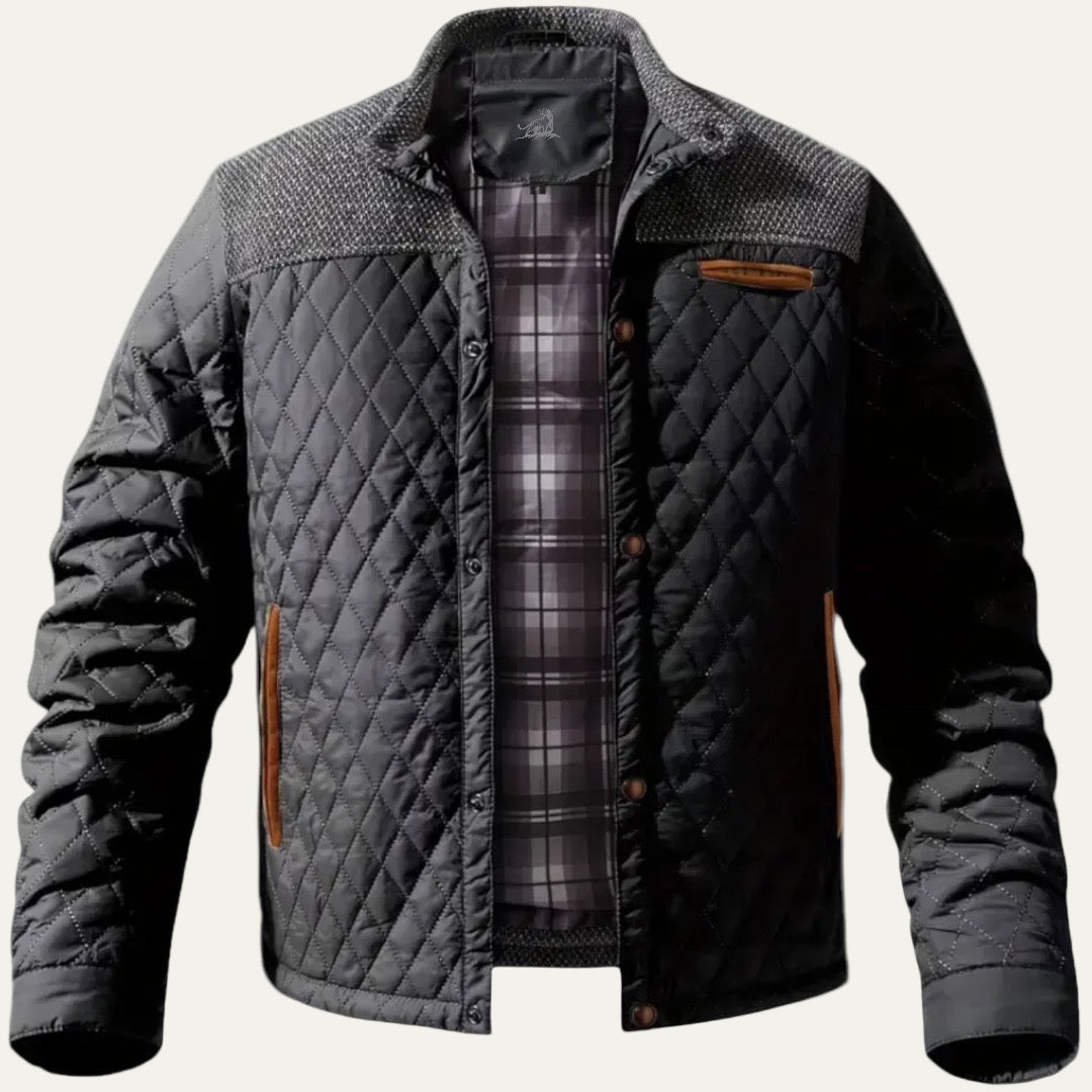 Men's Padded Parka Jacket with Contrast Detail