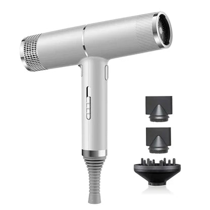 Fast Ionic Blow Dryer with Diffuser and Nozzles