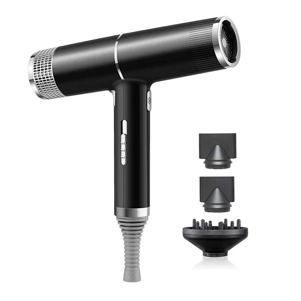 Fast Ionic Blow Dryer with Diffuser and Nozzles