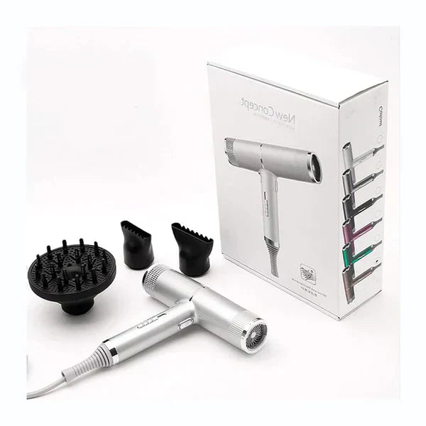 Fast Ionic Blow Dryer with Diffuser and Nozzles