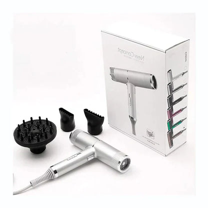 Fast Ionic Blow Dryer with Diffuser and Nozzles
