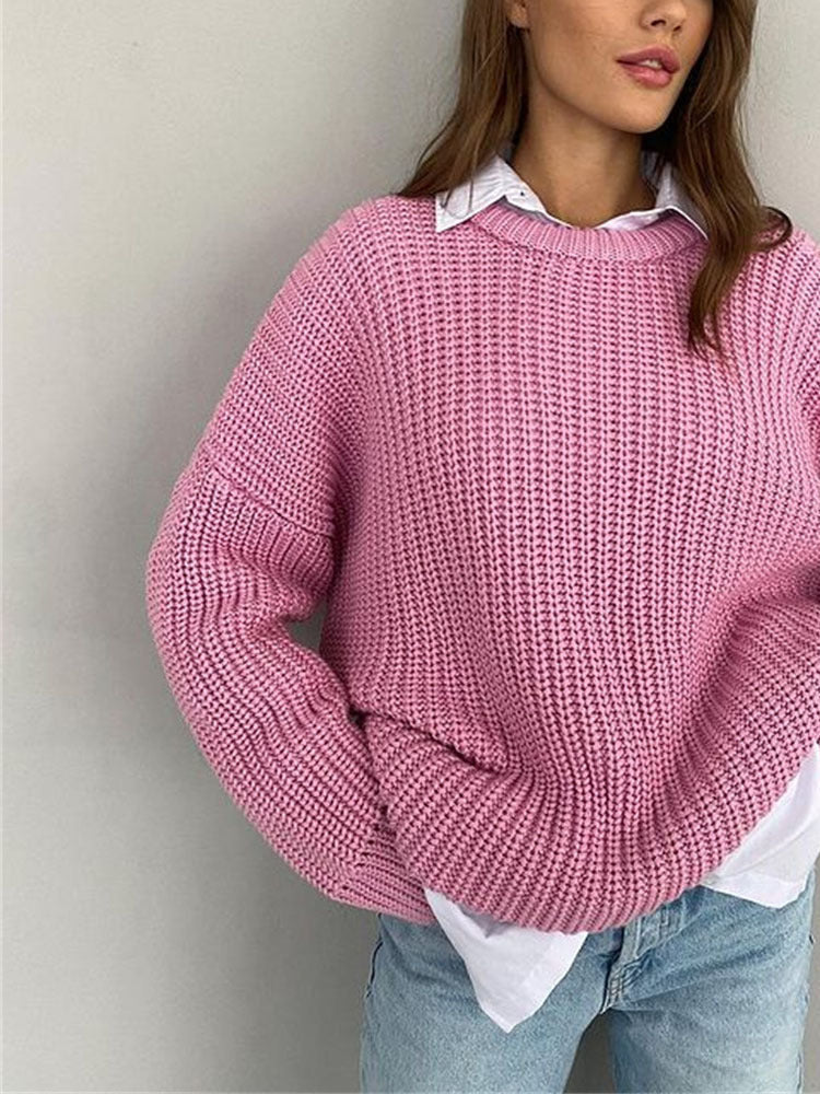 Comfy Big Knit Sweater for Ladies