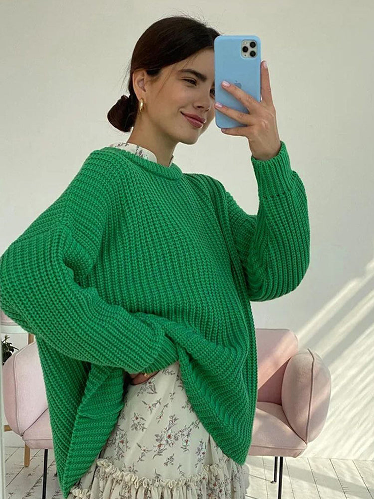 Comfy Big Knit Sweater for Ladies
