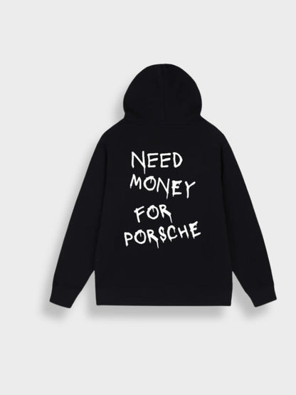 Relaxed Fit Hooded Sweatshirt with Graphic Back - OutfitLondon